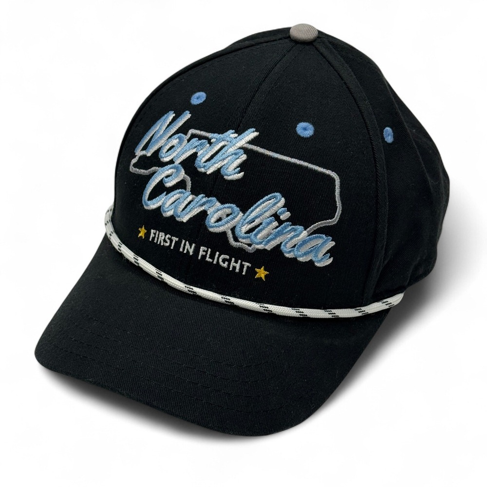 Shells Vintage Hat Co North Carolina First In Flight Rope Baseball Cap Men Black